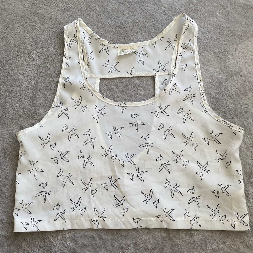 White Bird Print Women's Top